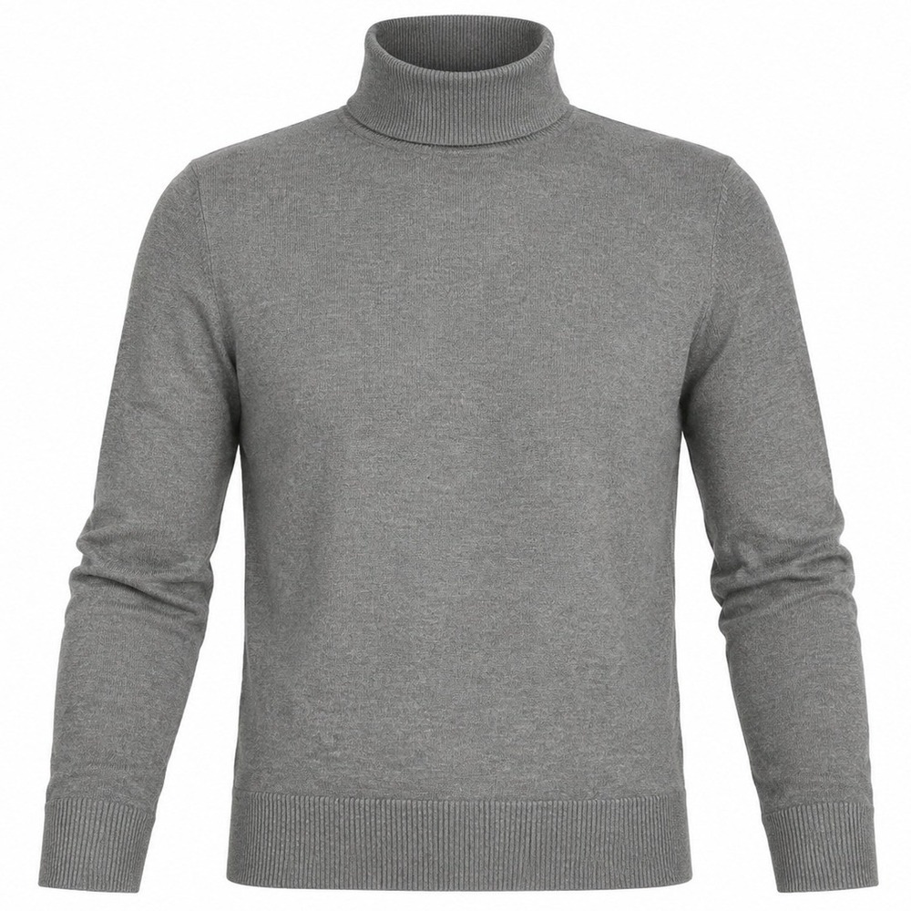 Philosophy Ribbed Trim Turtleneck Sweater Gray Sz L